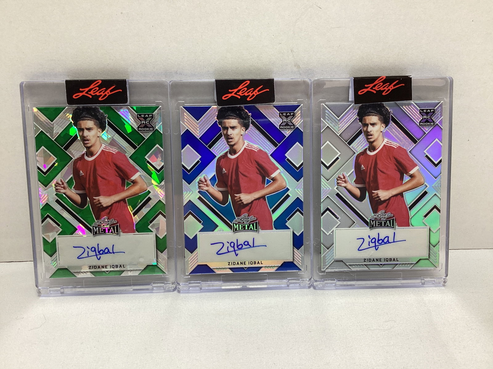 Three Leaf Metal Zidane Iqbal Autograph Rookie Cards: .
