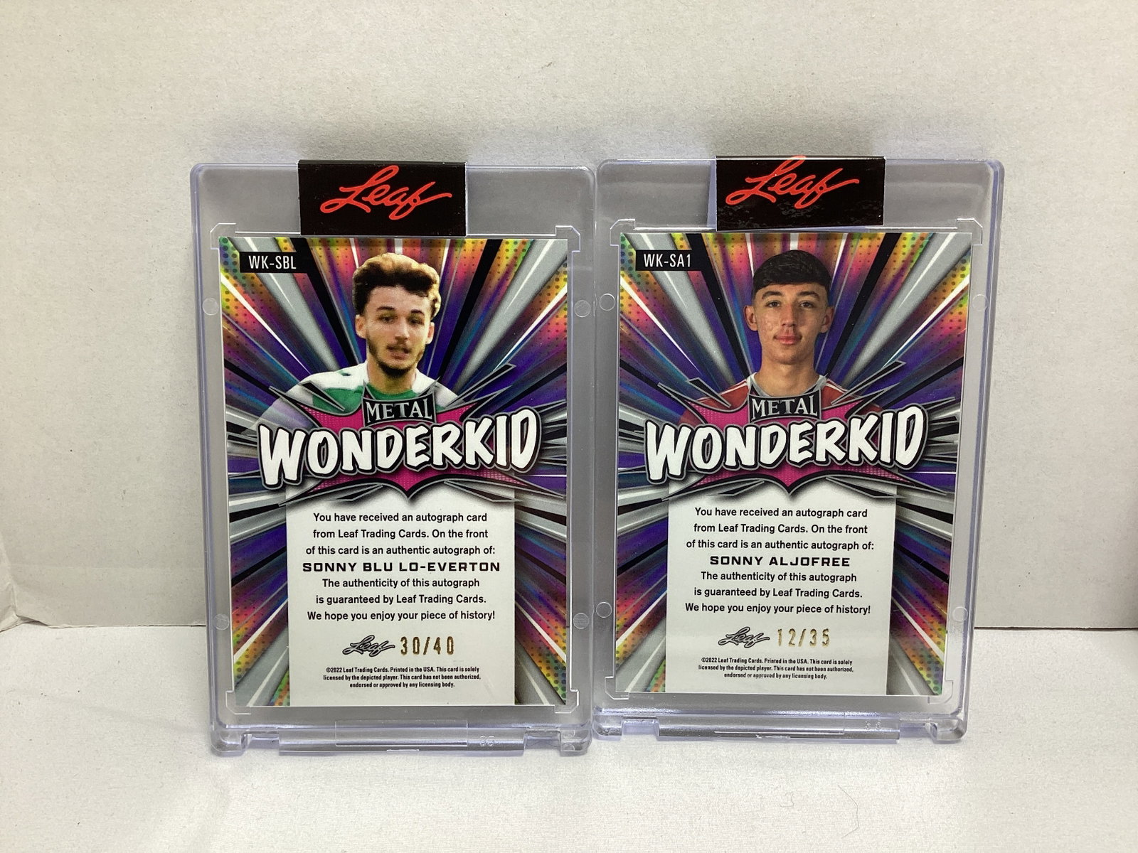 Five Leaf Metal Wonderkid Soccer Autographed Trading Cards - 5