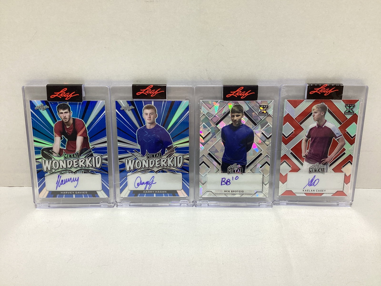 Four Leaf Metal Soccer Autographed Trading Cards: .