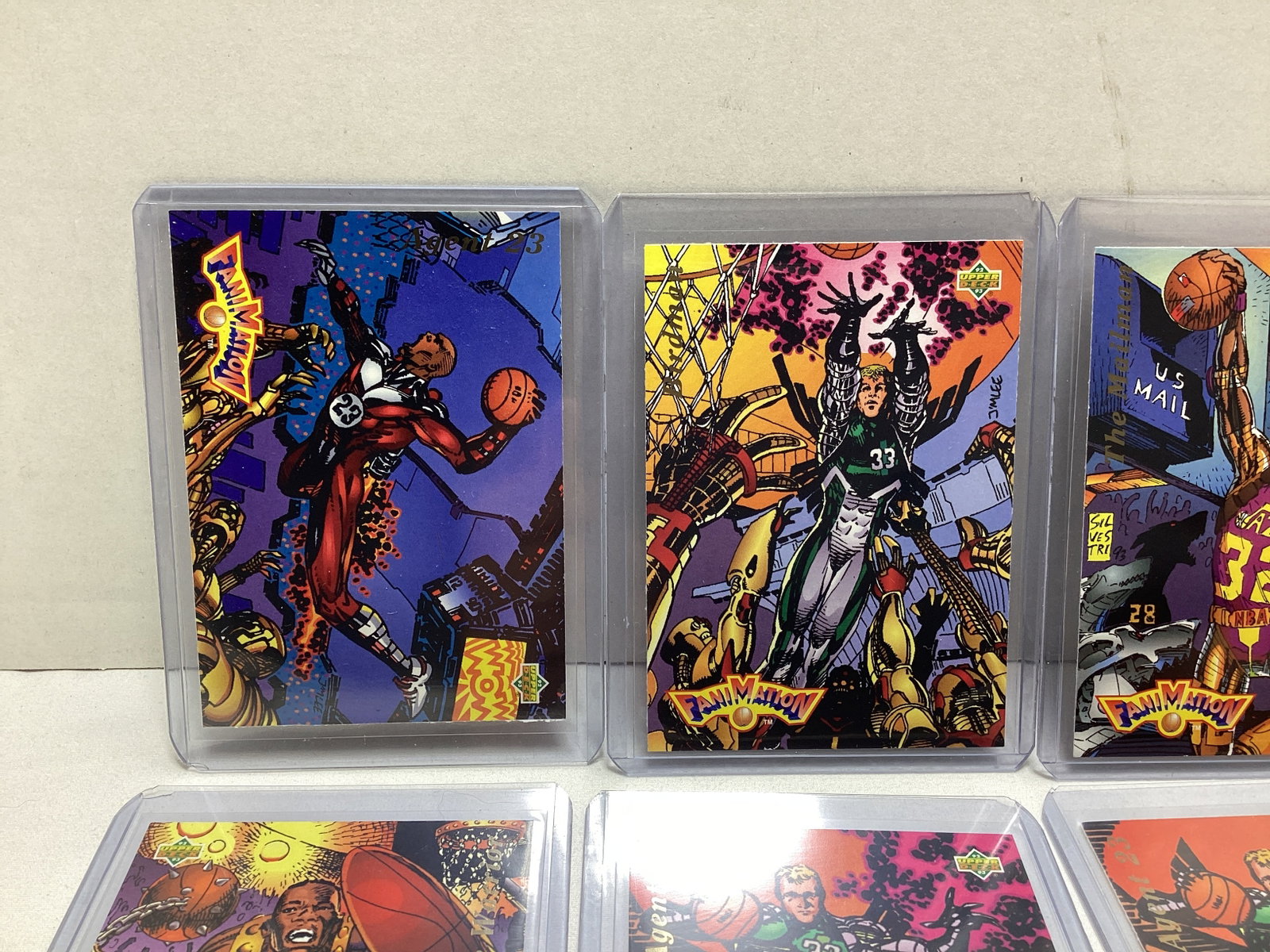 Six Upper Deck Fanimation Jim Lee Basketball Trading Cards - 4