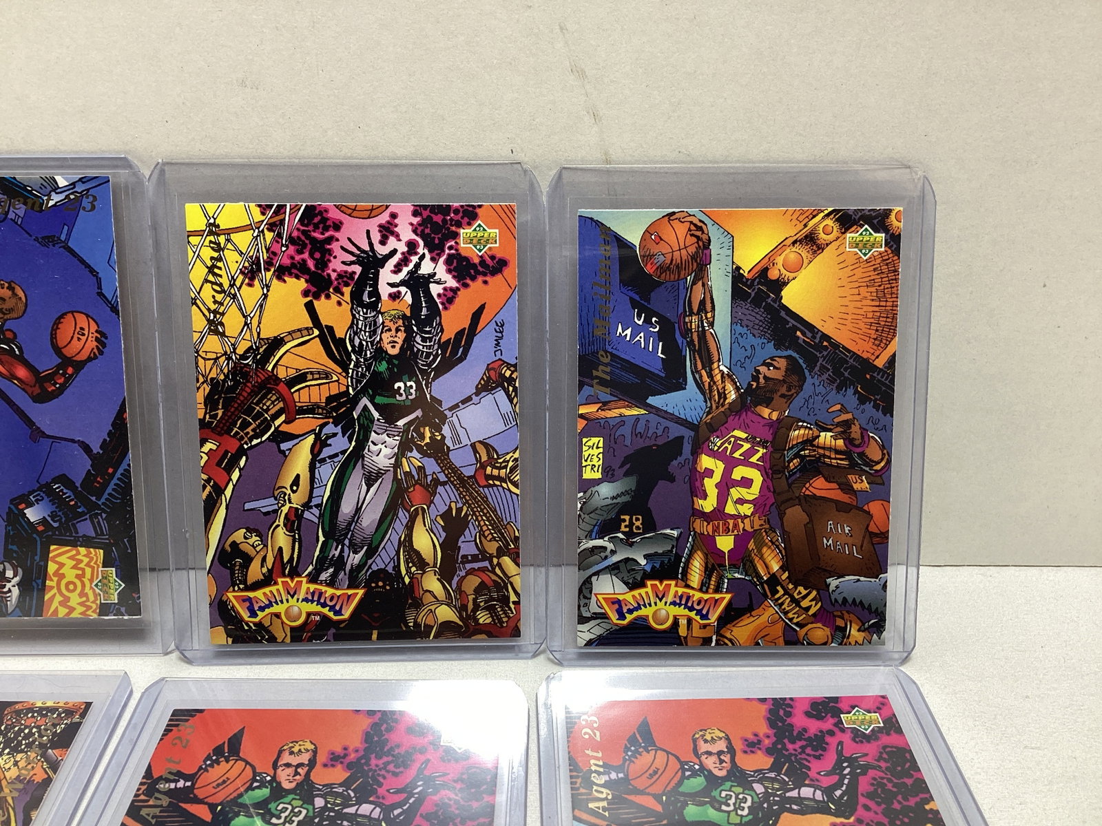 Six Upper Deck Fanimation Jim Lee Basketball Trading Cards - 5