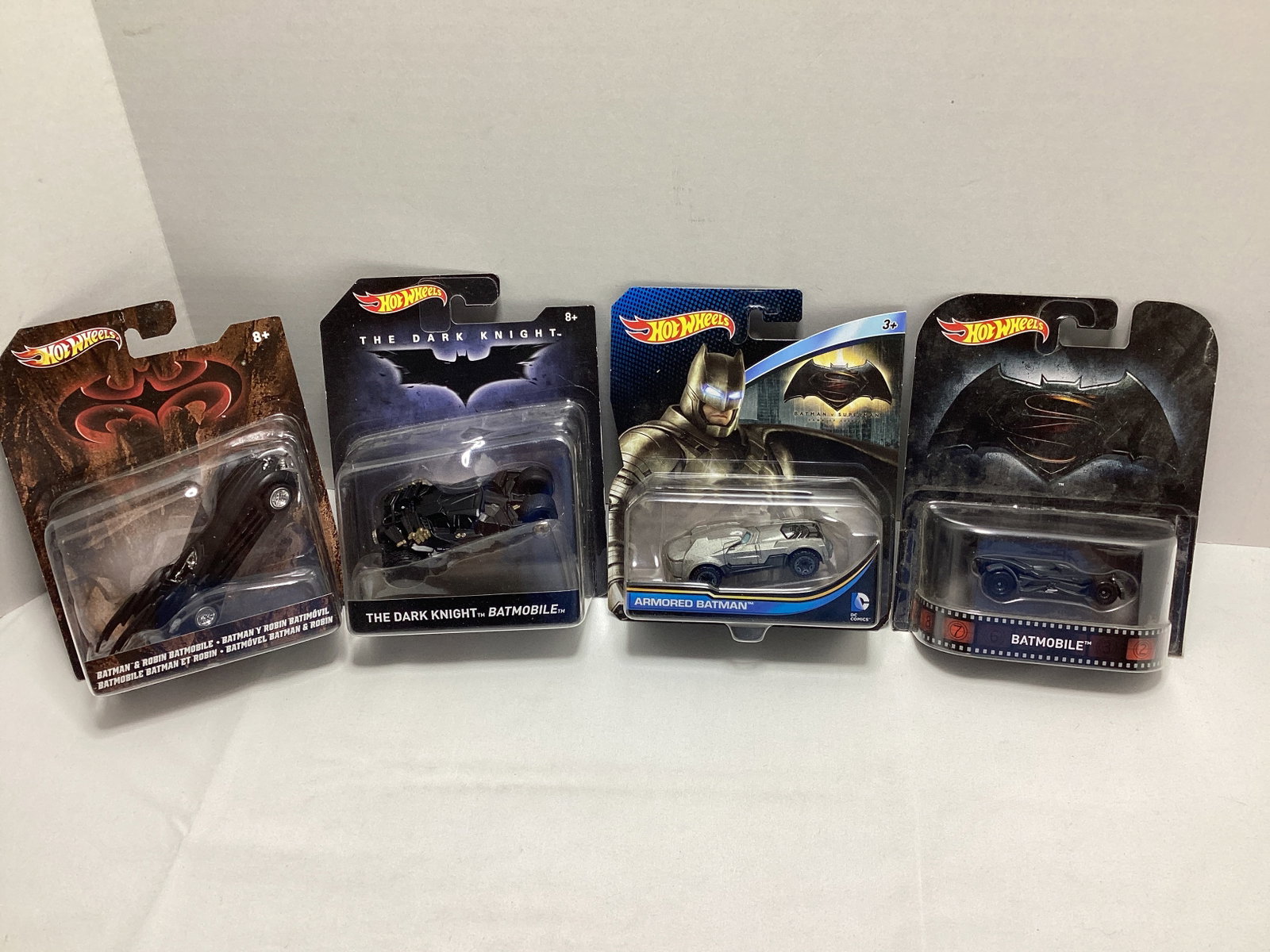 Four Hotwheels Batman Batmobile Models: .