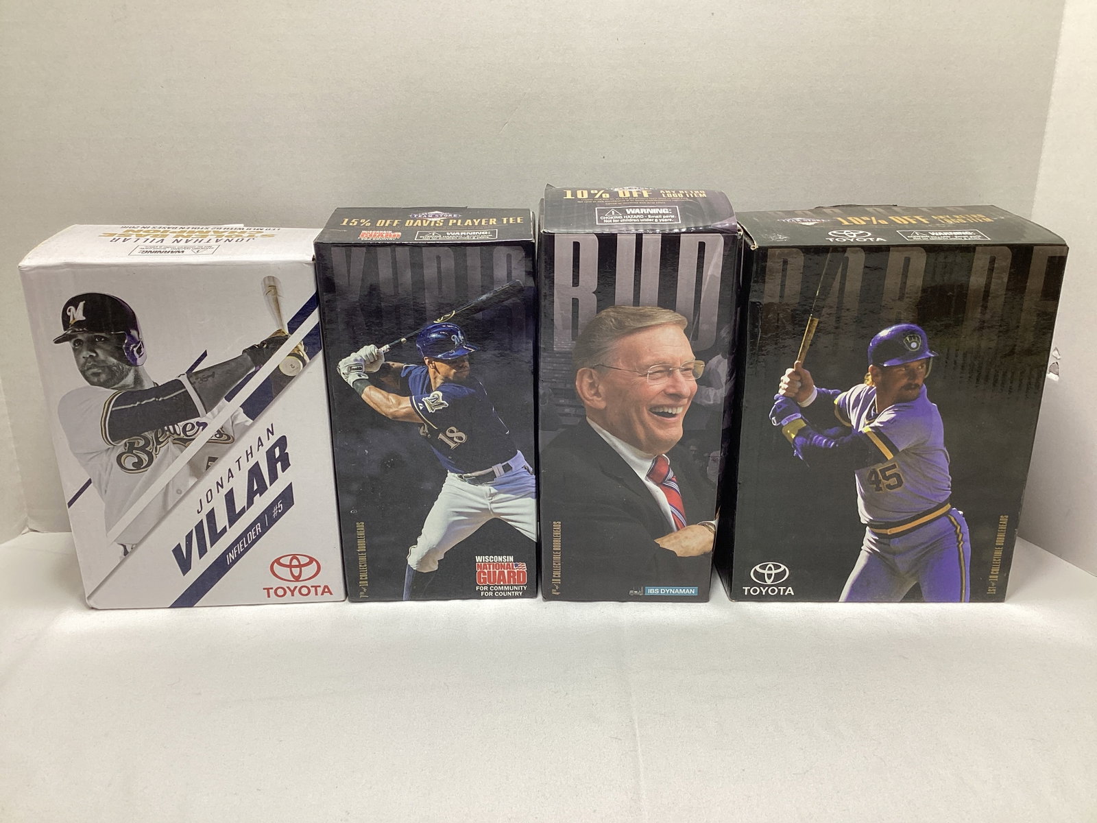 Four Milwaukee Brewers Baseball Bobbleheads: .