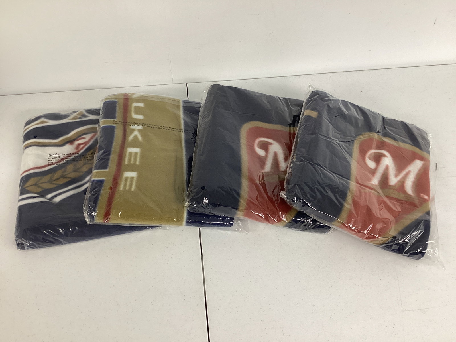 Four Milwaukee Brewers Baseball Blankets: .