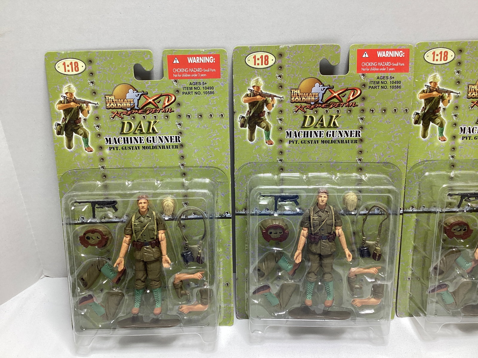 Three The Ultimate Soldier Dak Machine Gunner Action Figures - 2