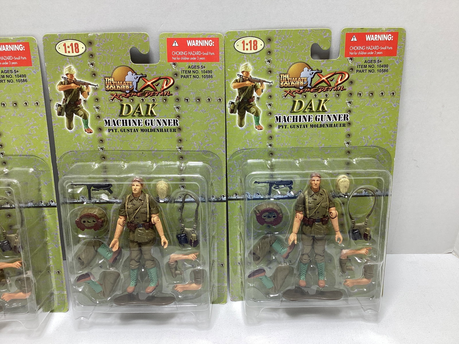 Three The Ultimate Soldier Dak Machine Gunner Action Figures - 3