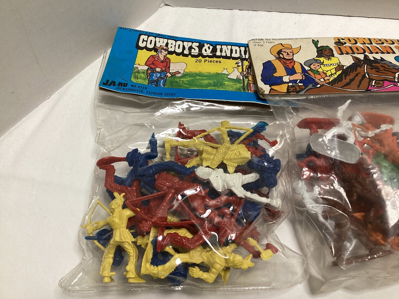 Four Cowboy and Indian Plastic Figure Sets - 5