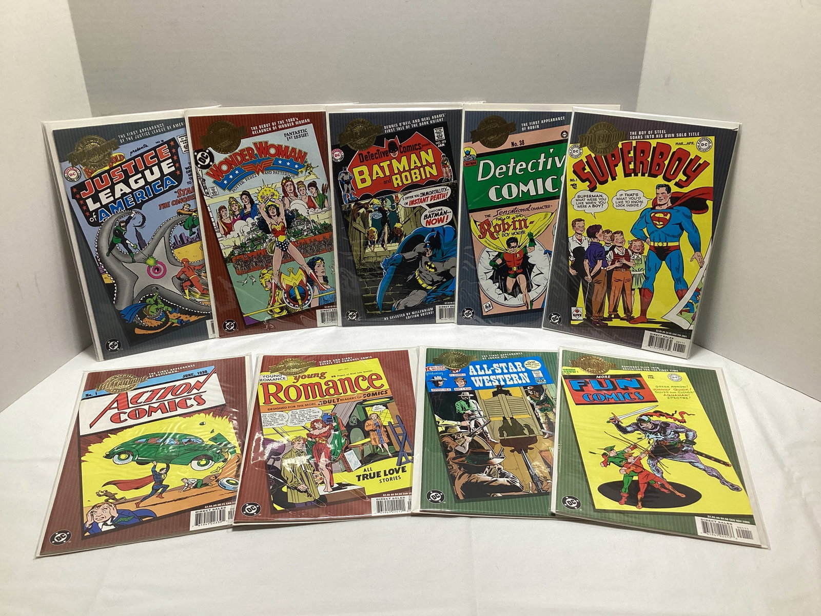 Nine DC Millennium Edition Comic Books: .