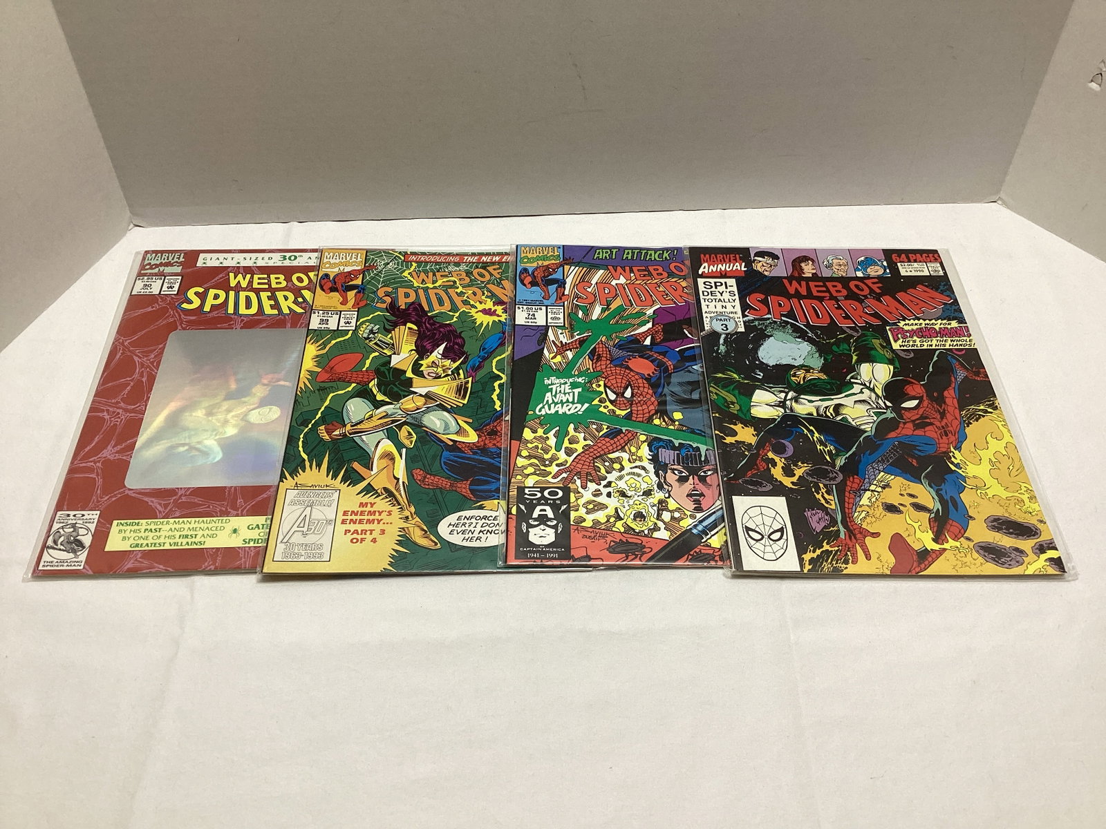 Four Web of Spider-Man Marvel Comic Books (1 of 3)
