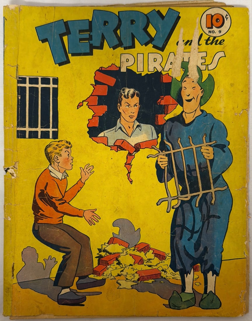 Four Color 9 Dell Terry and the Pirates Comic Book: 1937, cover detached, please preview and see all photos for condition