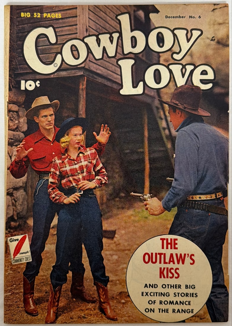 Cowboy Love 6 Fawcett Western Comic Book: 1949, please preview and see all photos for condition