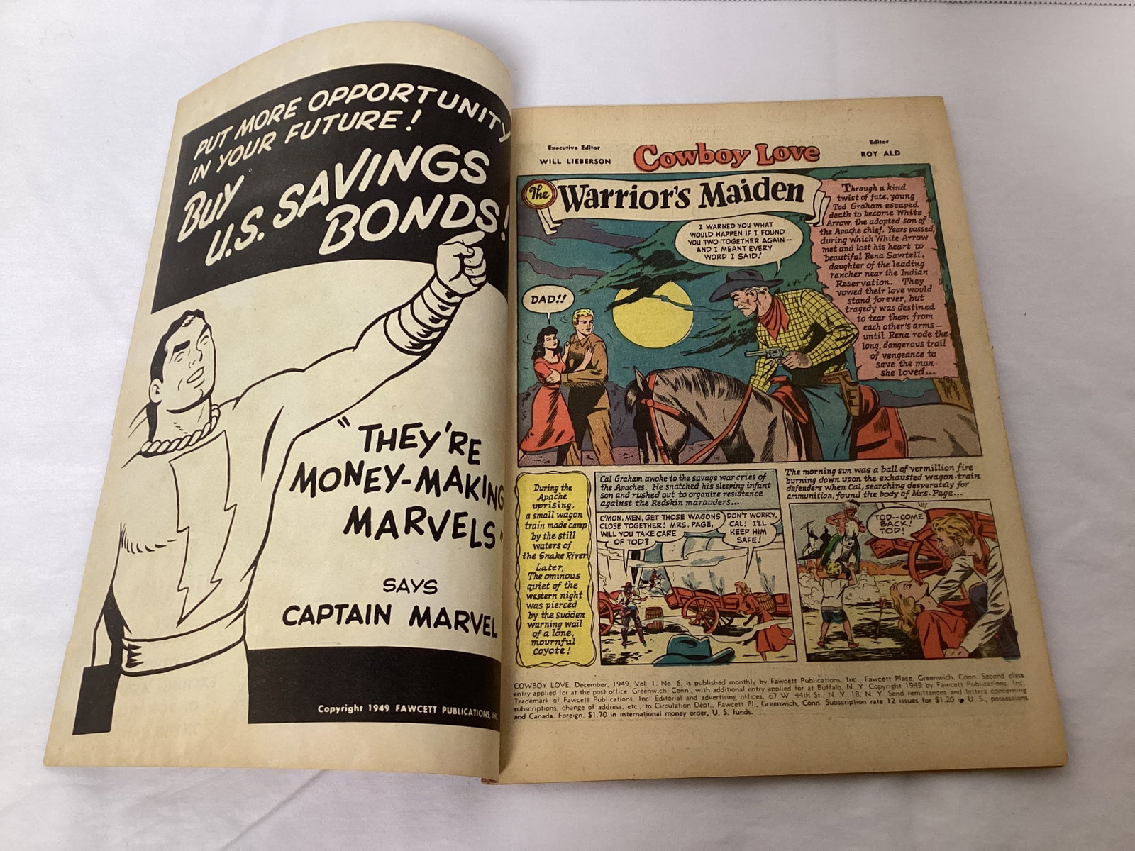Cowboy Love 6 Fawcett Western Comic Book - 6
