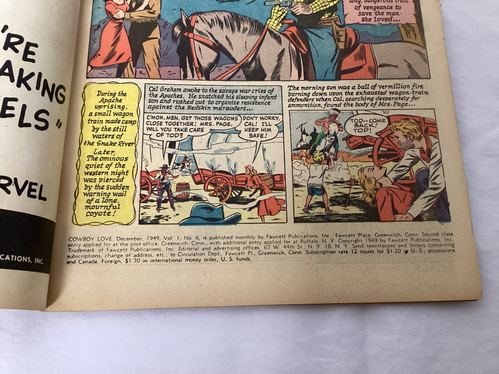 Cowboy Love 6 Fawcett Western Comic Book - 7