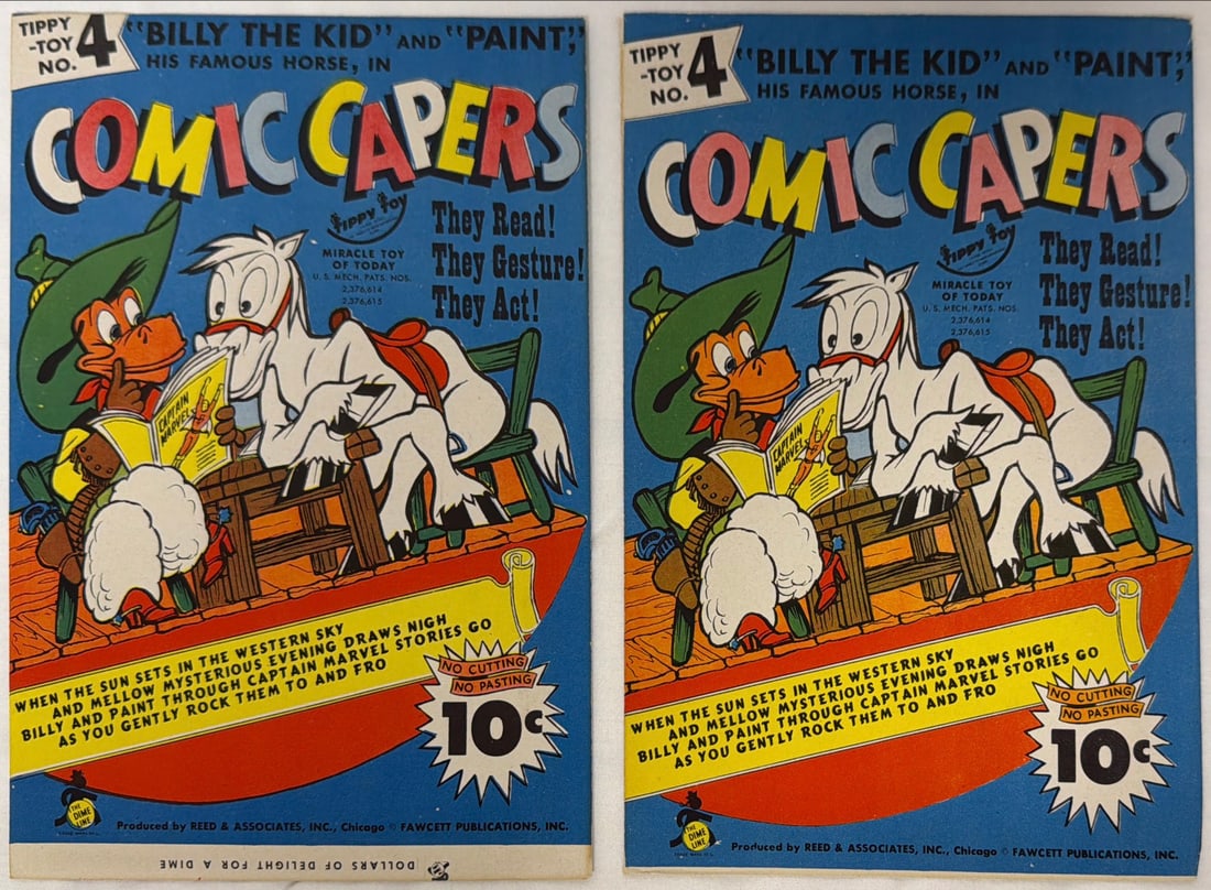 Comic Capers Tippy Toy 4 Billy the Kid and Paint Toys: two sets, please preview and see all photos for condition