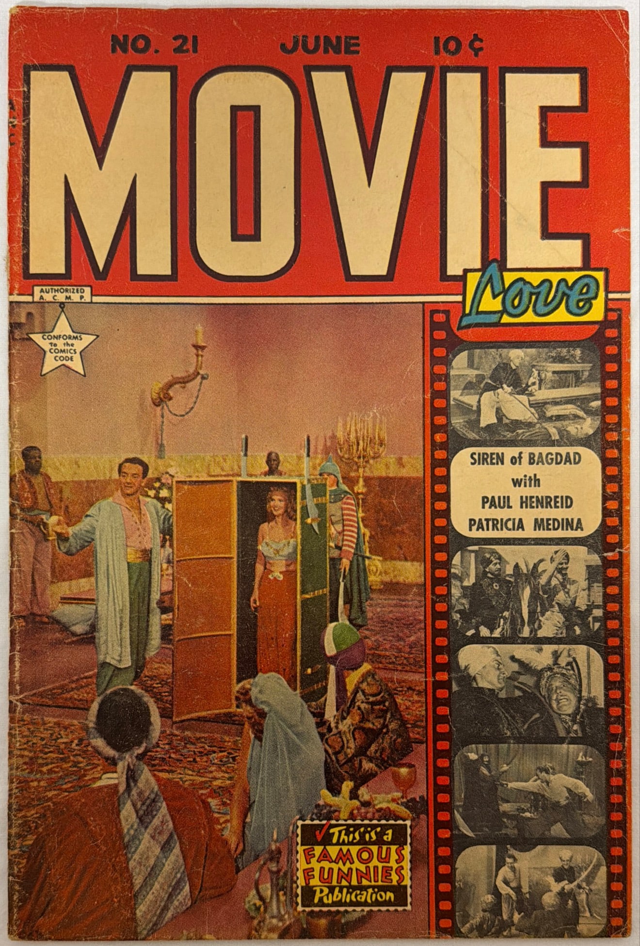 Movie Love 21 Famous Funnies Comic Book: 1953, please preview and see all photos for condition
