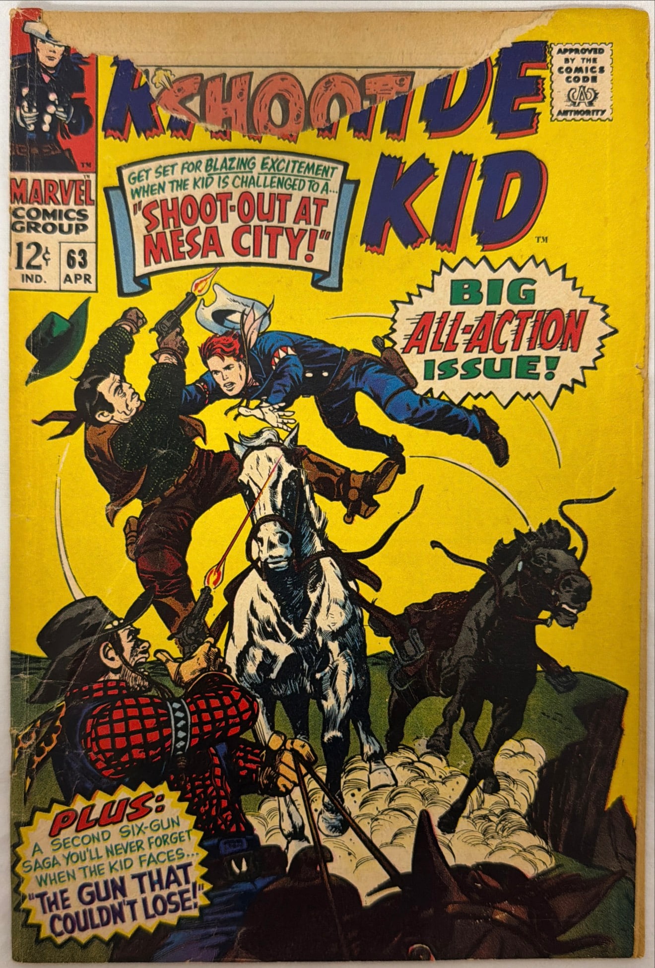 Rawhide Kid 63 Marvel Comic Book: 1968, please preview and see all photos for condition