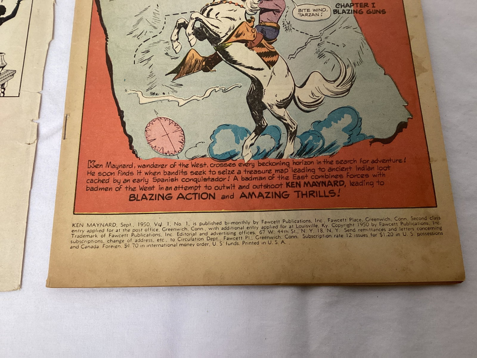 Ken Maynard Western 1 Fawcett Comic Book - 7