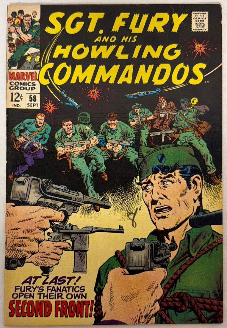 Sgt. Fury and His Howling Commandos 58 Marvel Comic Book: 1968, please preview and see all photos for condition