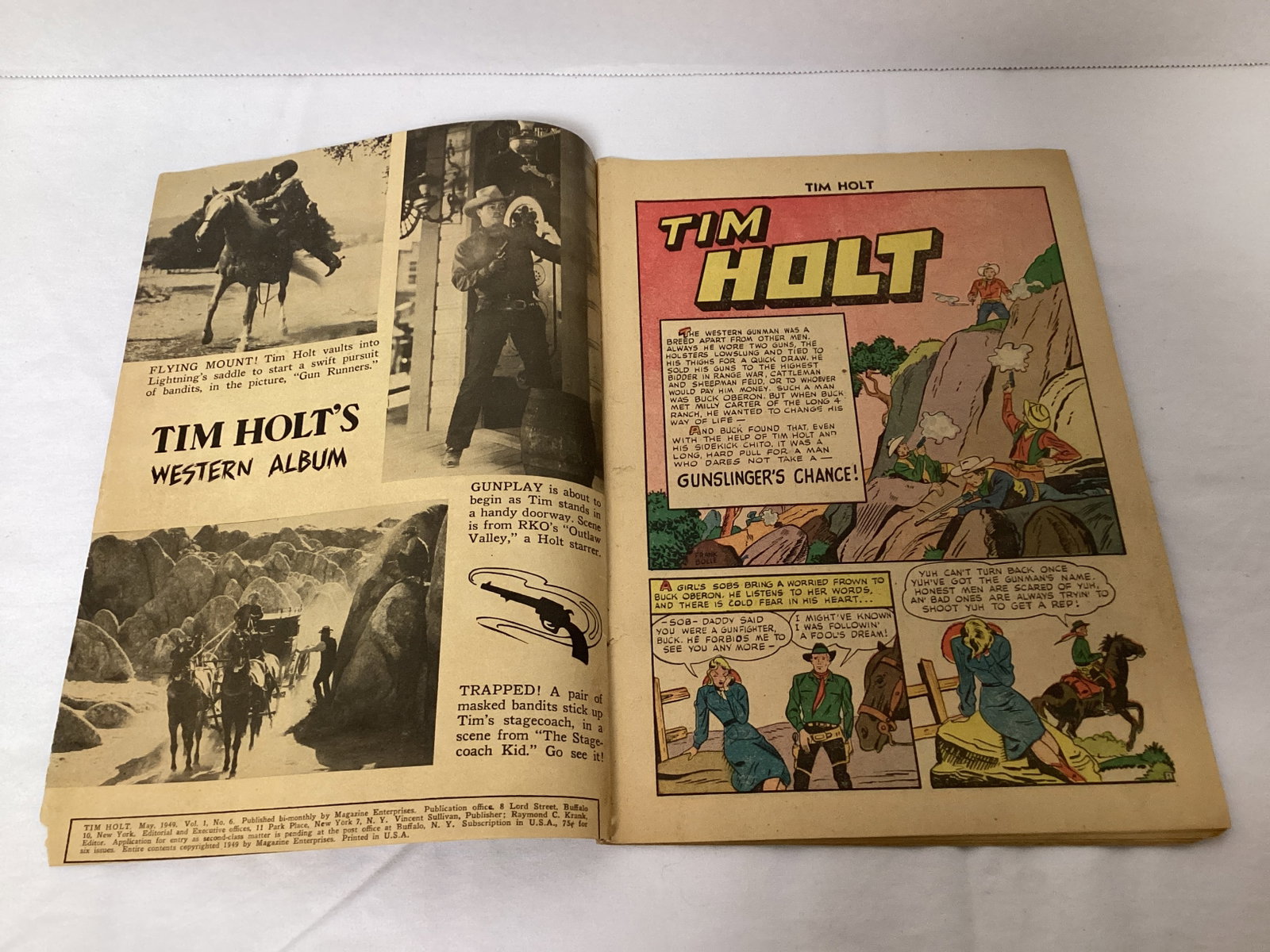 Tim Holt 6 Magazine Enterprises Western Comic Book - 6