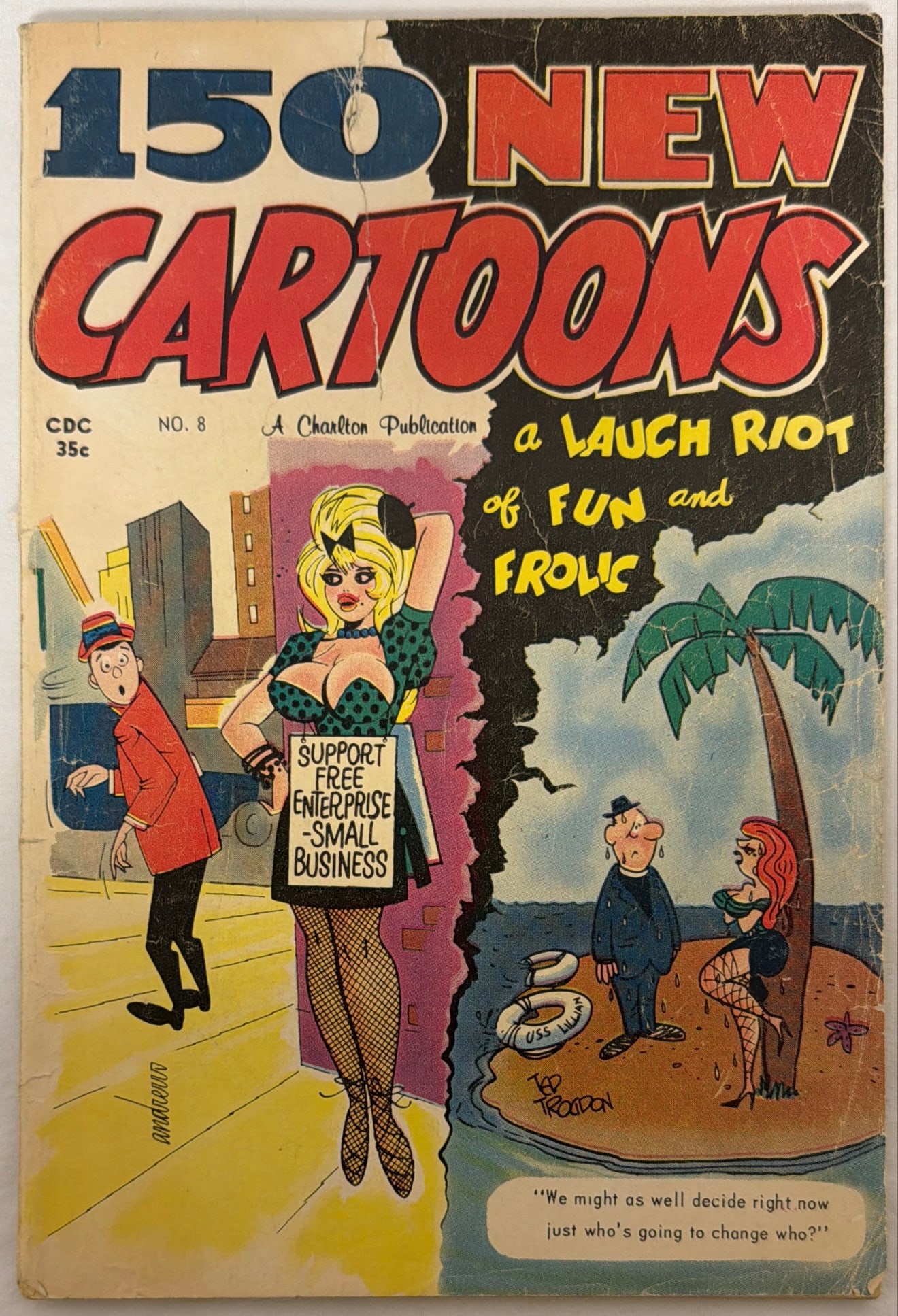 150 New Cartoons 8 Charlton Comic Book: 1965, please preview and see all photos for condition