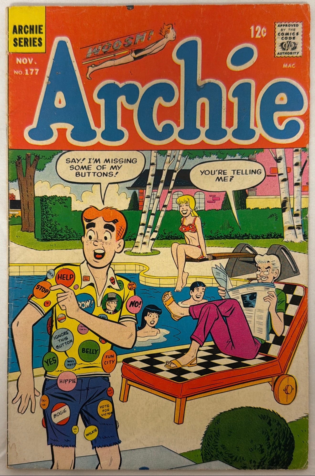 Archie 177 Comic Book: 1967, please preview and see all photos for condition