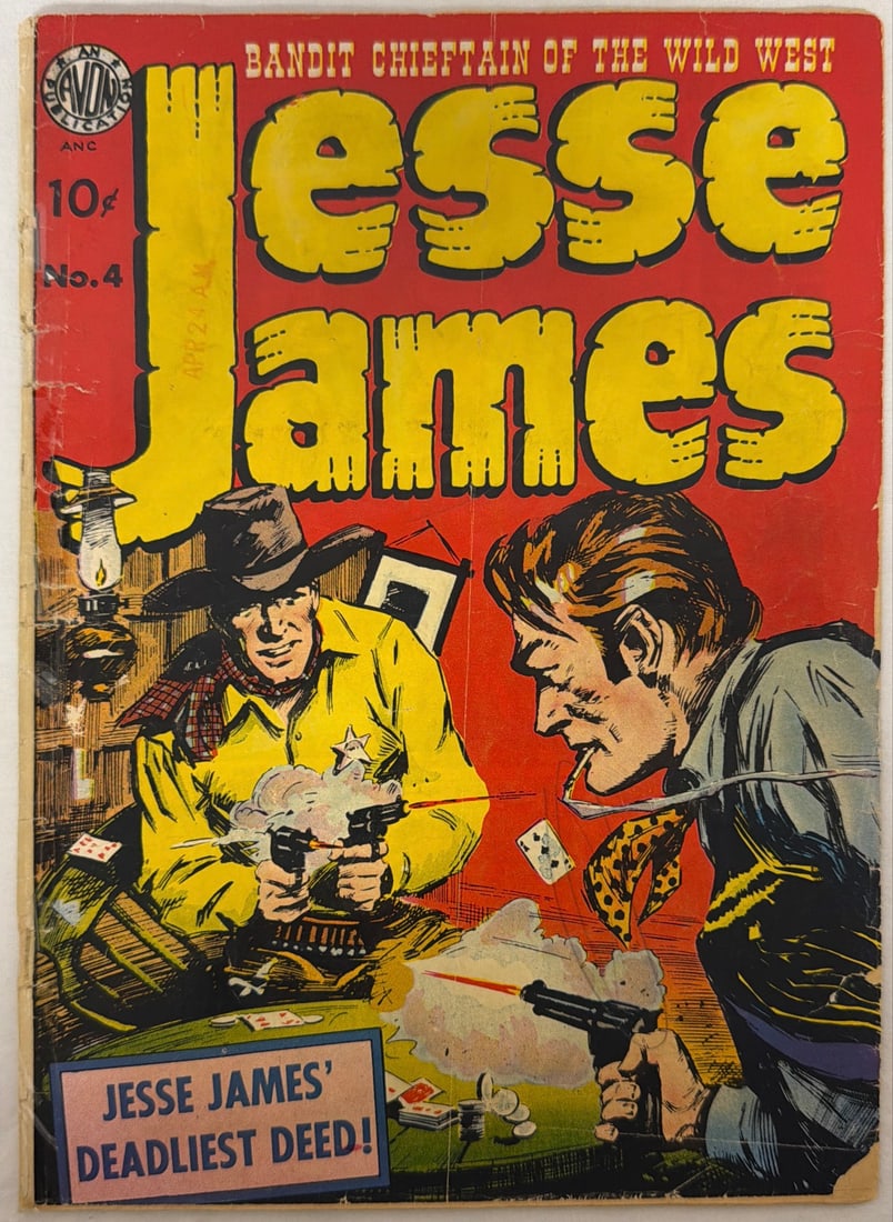 Jesse James 4 Avon Western Comic Book: 1951, tape, please preview and see all photos for condition