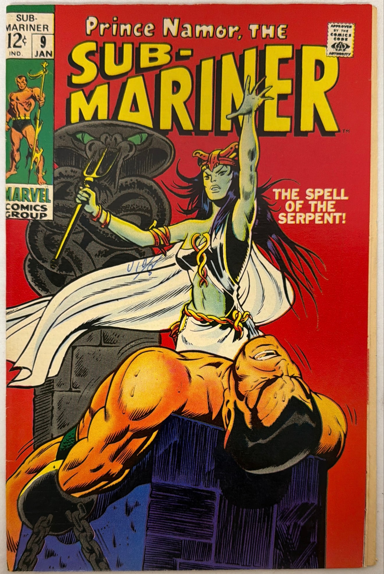 Submariner 9 Marvel Comic Book: 1969, please preview and see all photos for condition