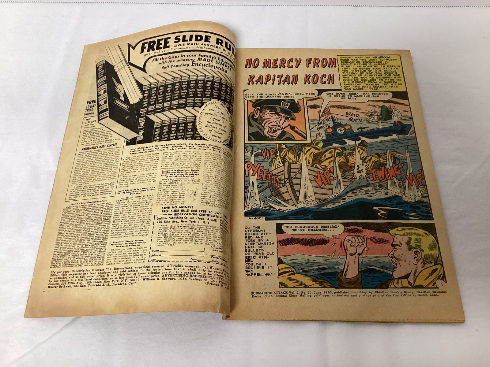 Submarine Attack 50 Charlton War Comic Book - 6