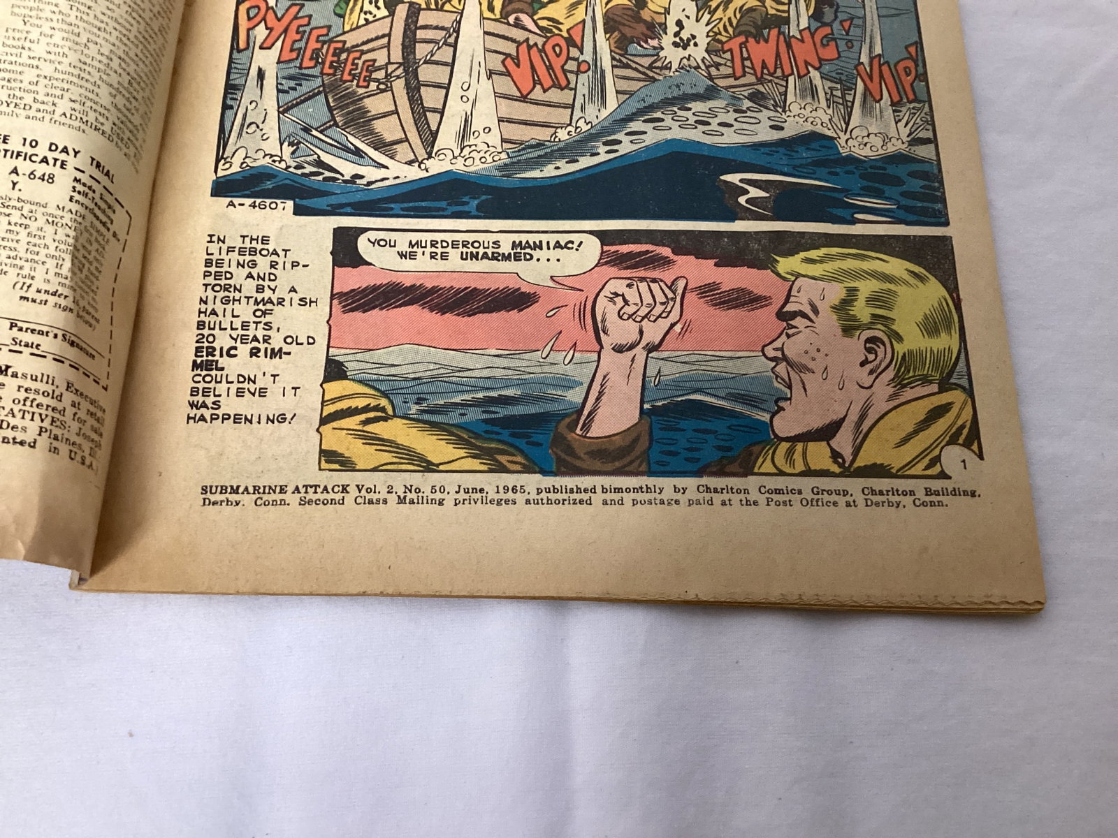 Submarine Attack 50 Charlton War Comic Book - 7