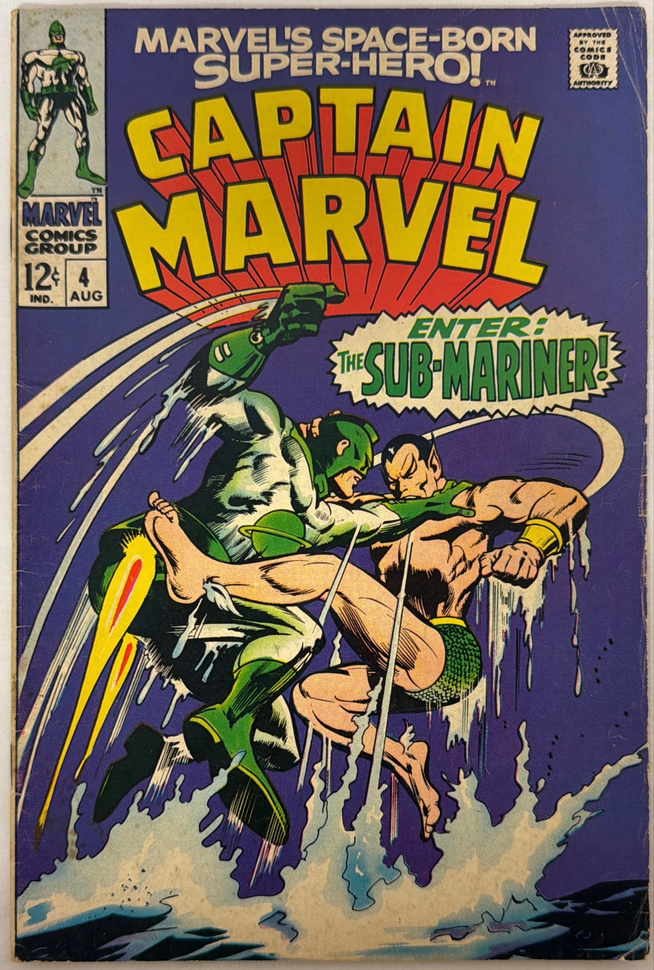 Captain Marvel 4 Marvel Comic Book: 1968, please preview and see all photos for condition