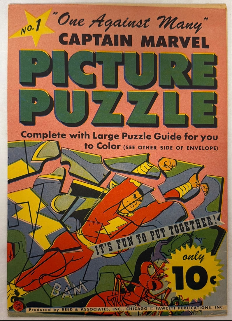 Fawcett Captain Marvel Picture Puzzle 1: please preview and see all photos for condition