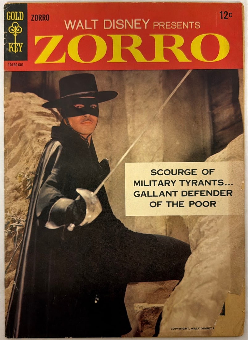 Walt Disney Presents Zorro 1 Gold Key Comic Book: 1957, please preview and see all photos for condition