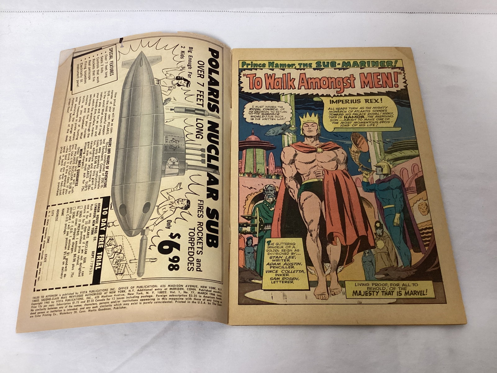 Tales to Astonish 77 Marvel Hulk Submariner Comic Book - 6