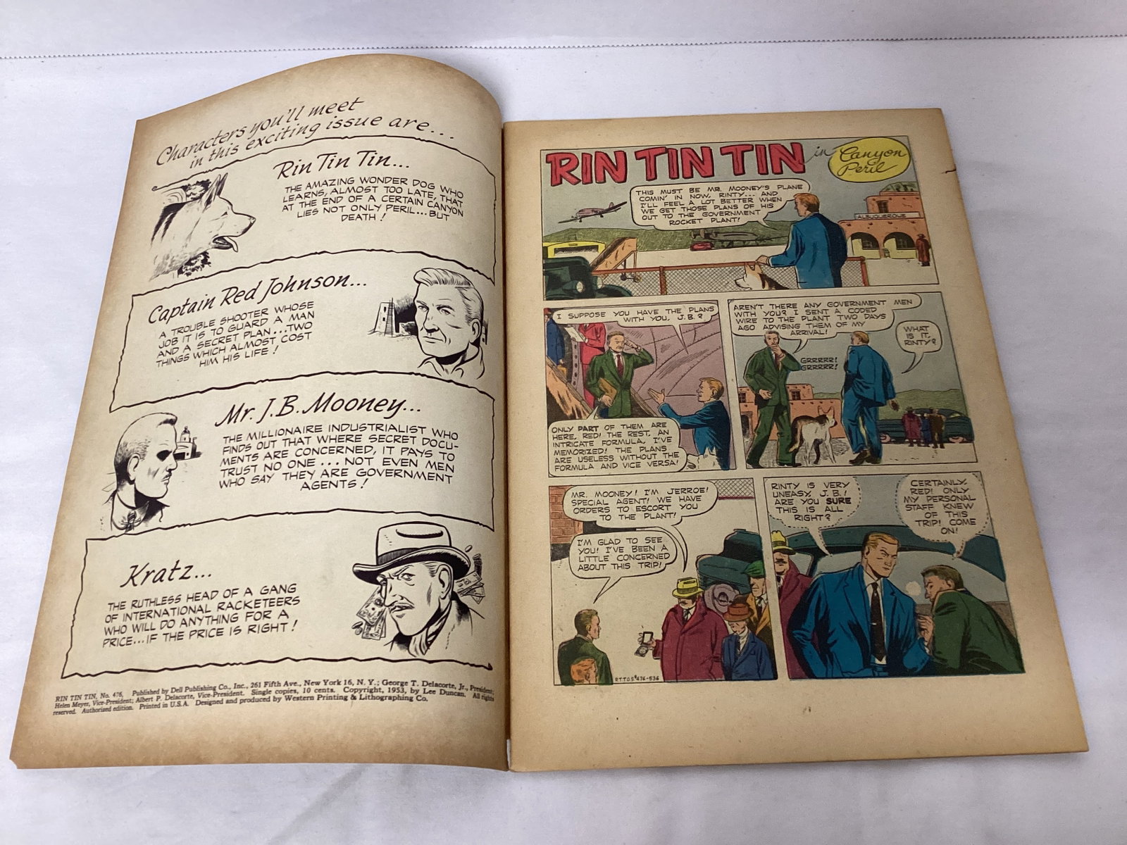 Four Color 476 Dell Rin Tin Tin Comic Book - 6