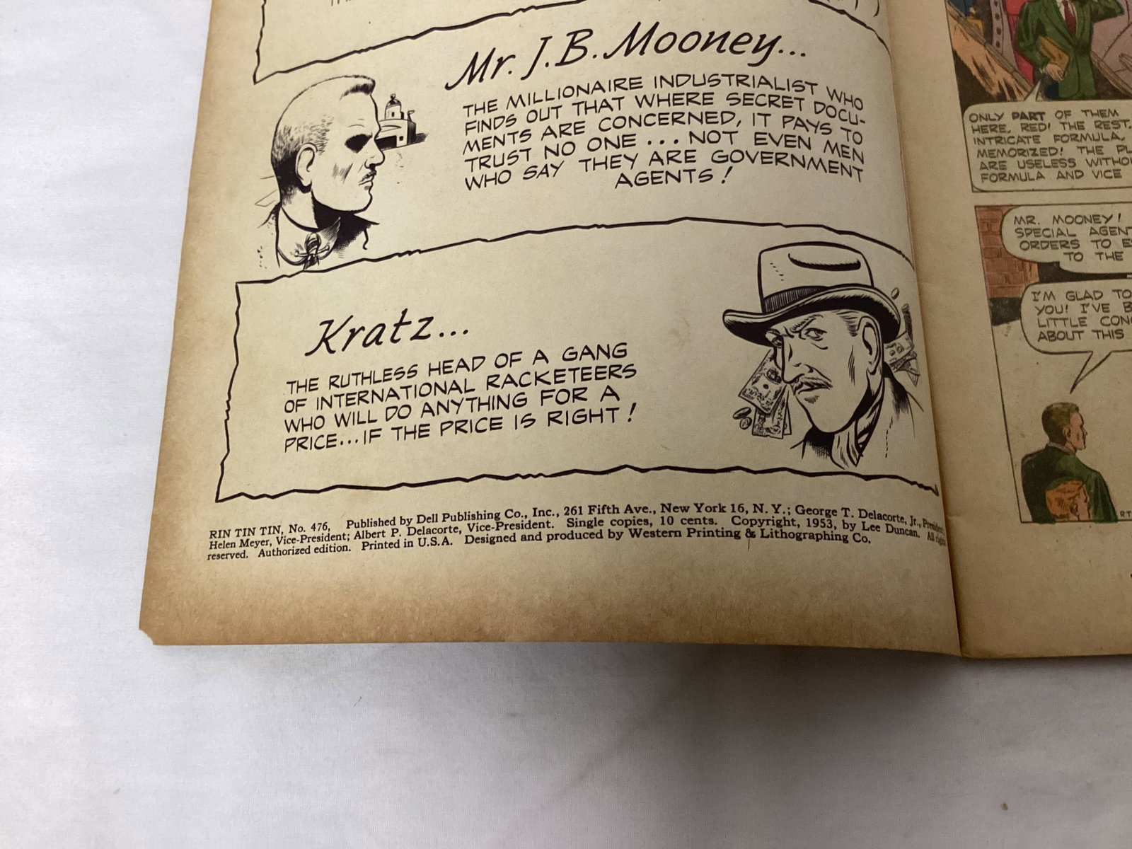 Four Color 476 Dell Rin Tin Tin Comic Book - 7