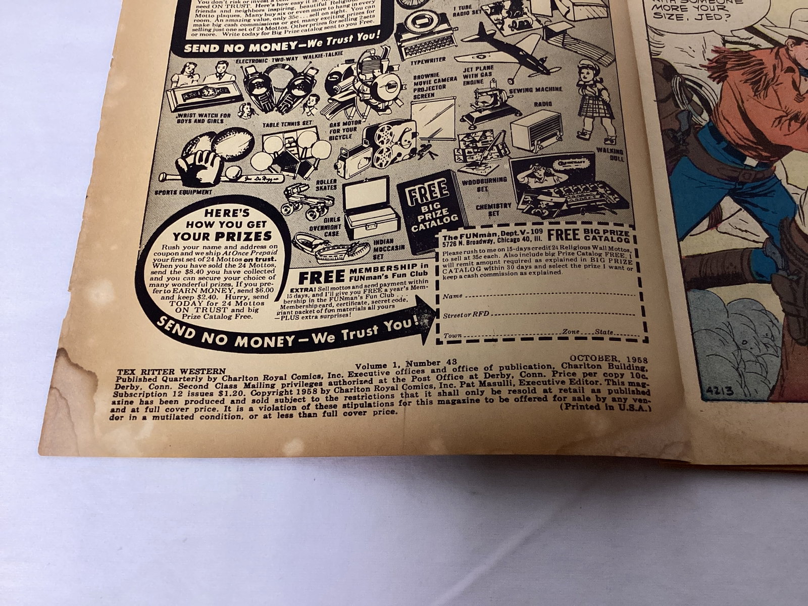 Tex Ritter Western 43 Charlton Comic Book - 7