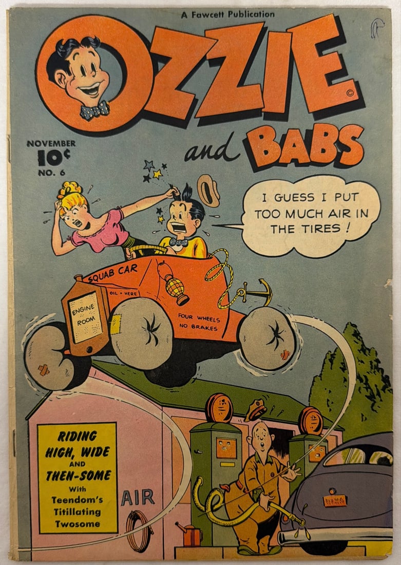 Ozzie and Babs 6 Fawcett Comic Book: 1948, please preview and see all photos for condition