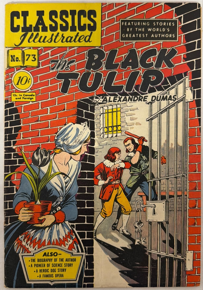 Classics Illustrated 73 The Black Tulip Comic Book: 1950, please preview and see all photos for condition
