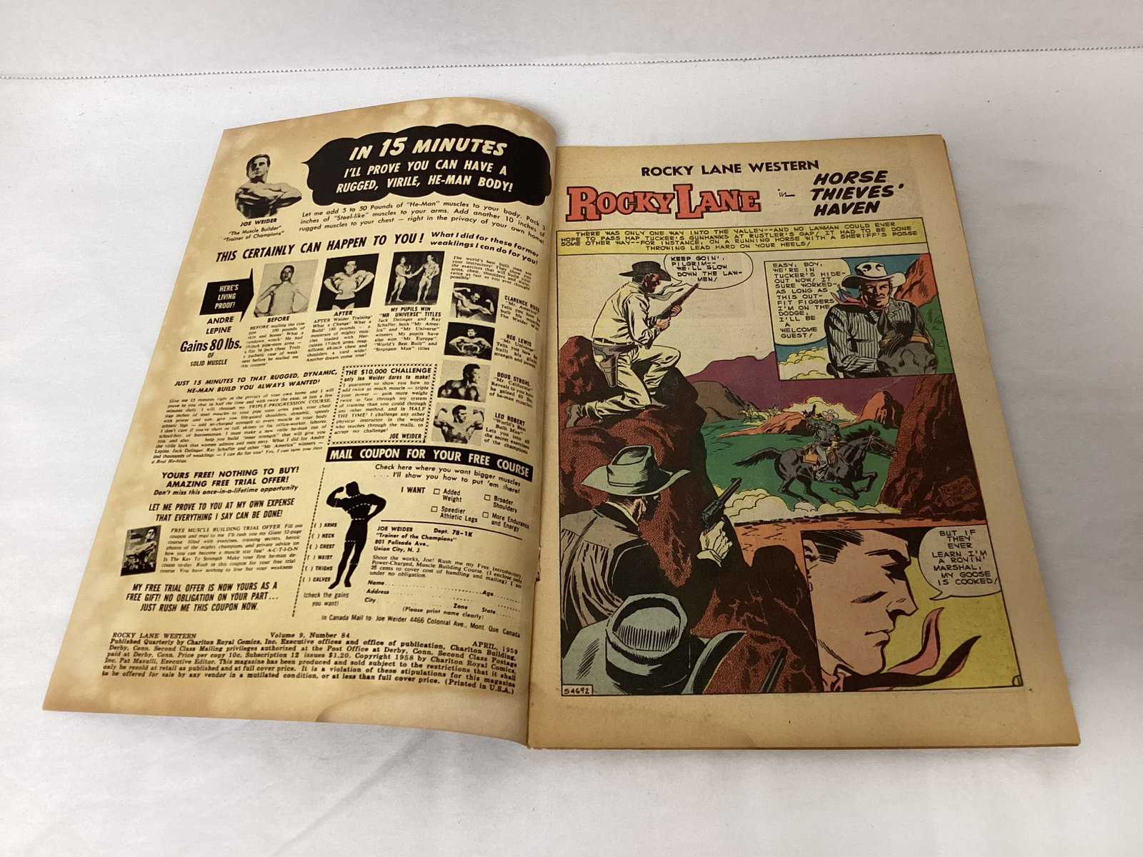 Rocky Lane Western 84 Charlton Comic Book - 6