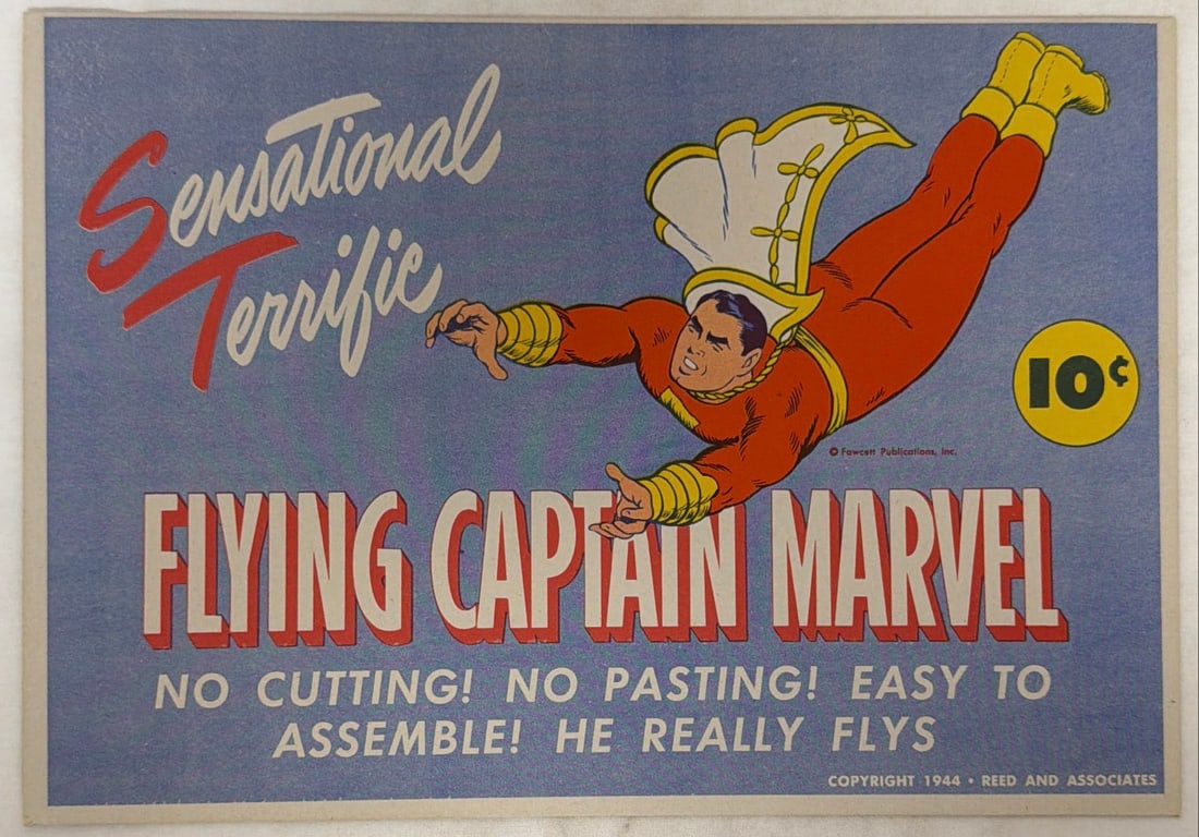 Fawcett Flying Captain Marvel Toy: 1944, please preview and see all photos for condition