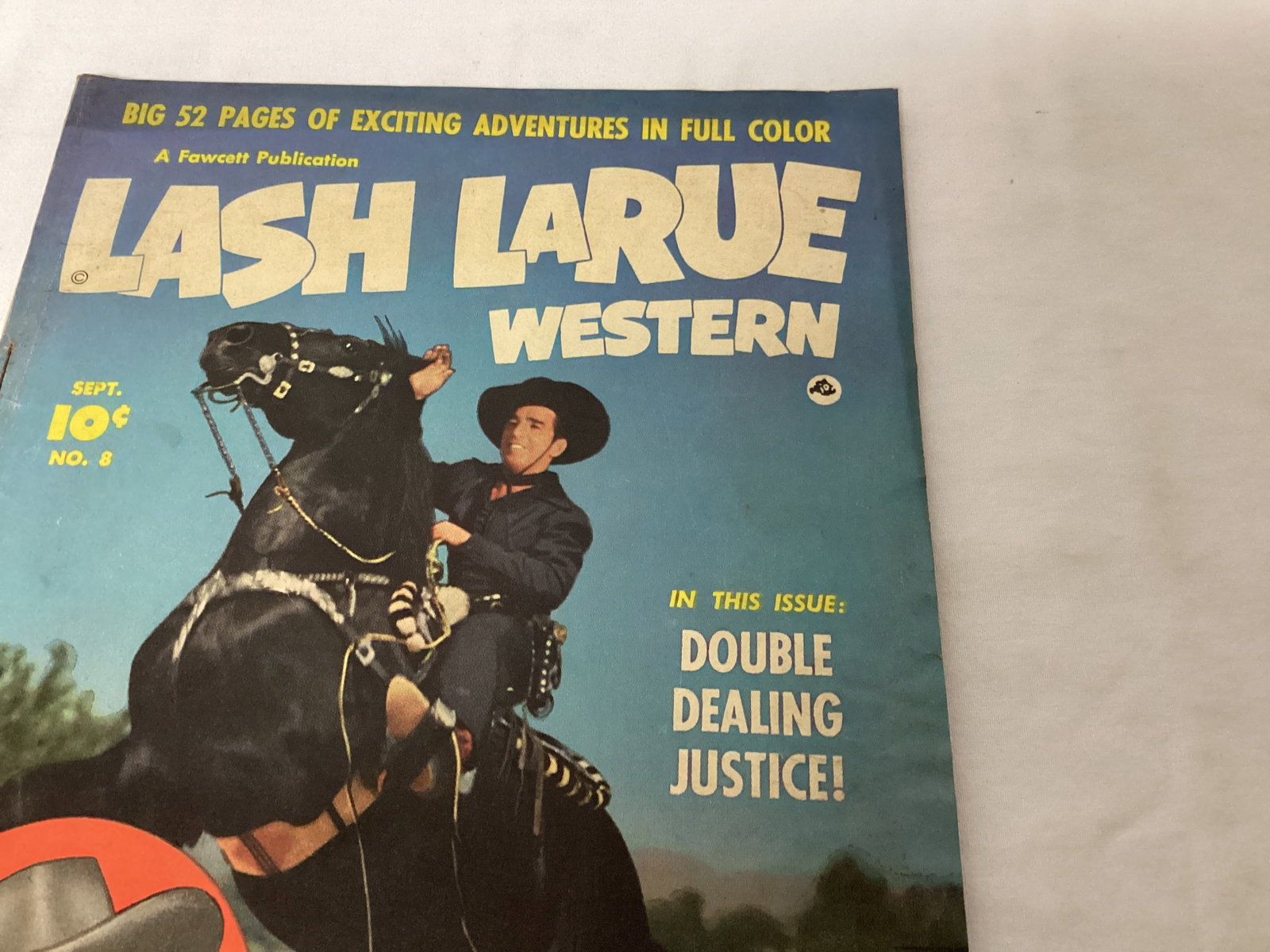 Lash Larue Western 8 Fawcett Comic Book - 3