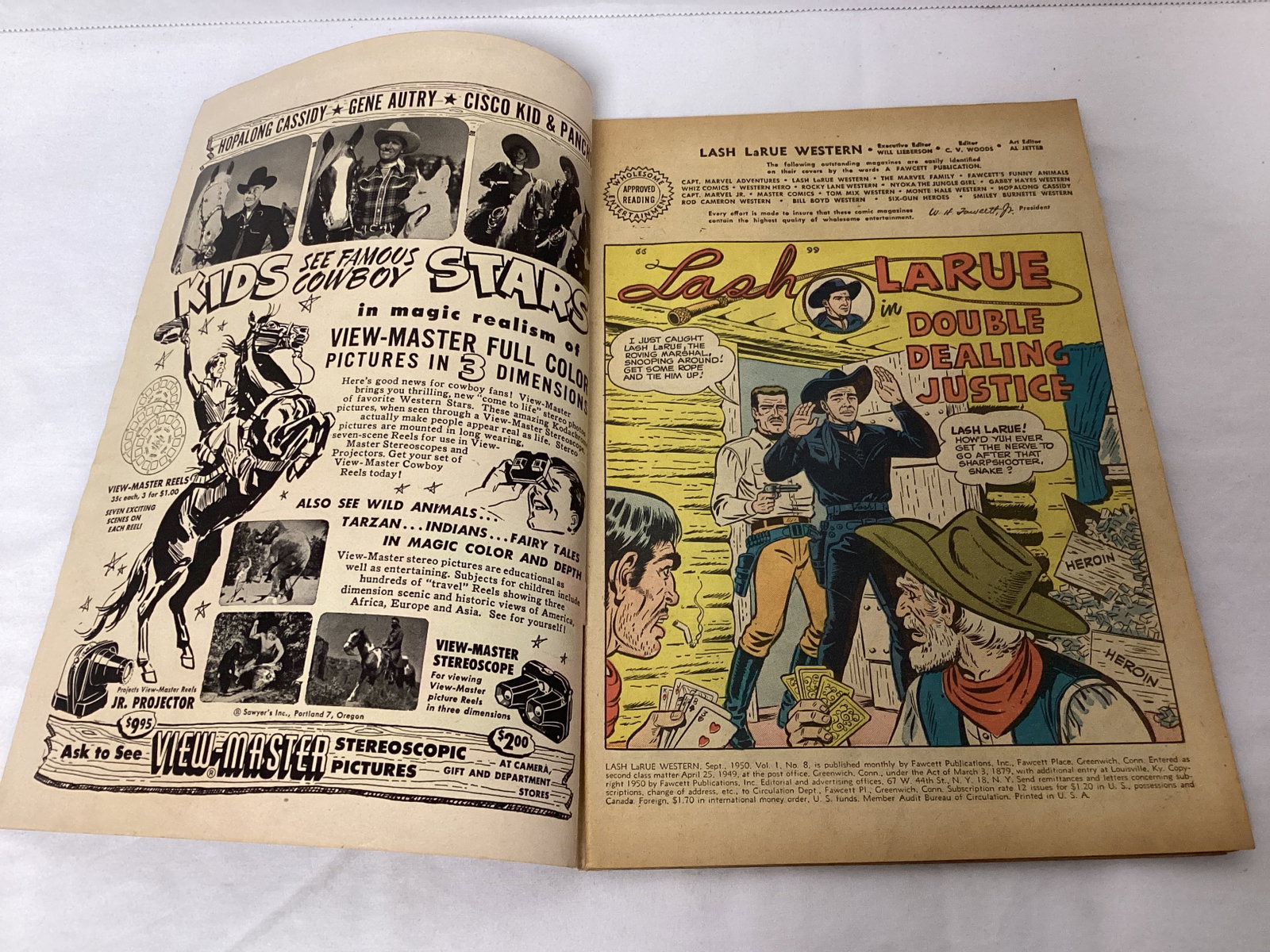 Lash Larue Western 8 Fawcett Comic Book - 6