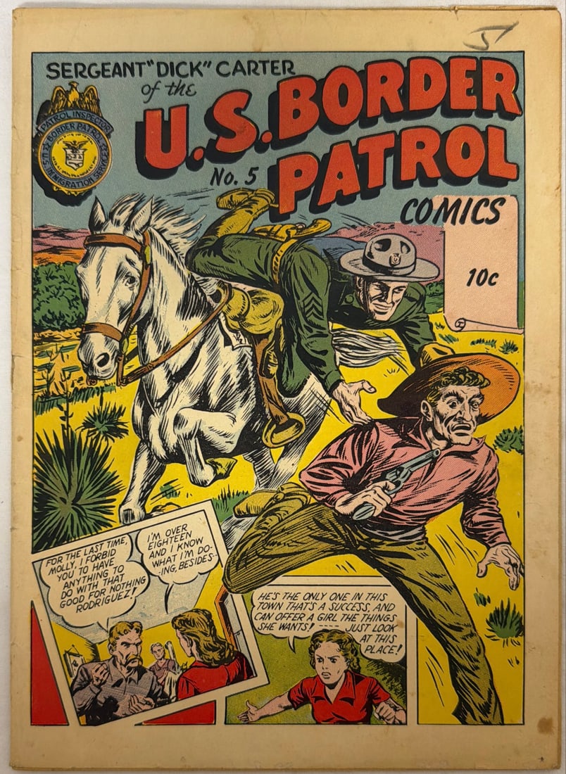 Sergeant Dick Carter of the US Border Patrol 5 Comic Book: please preview and see all photos for condition