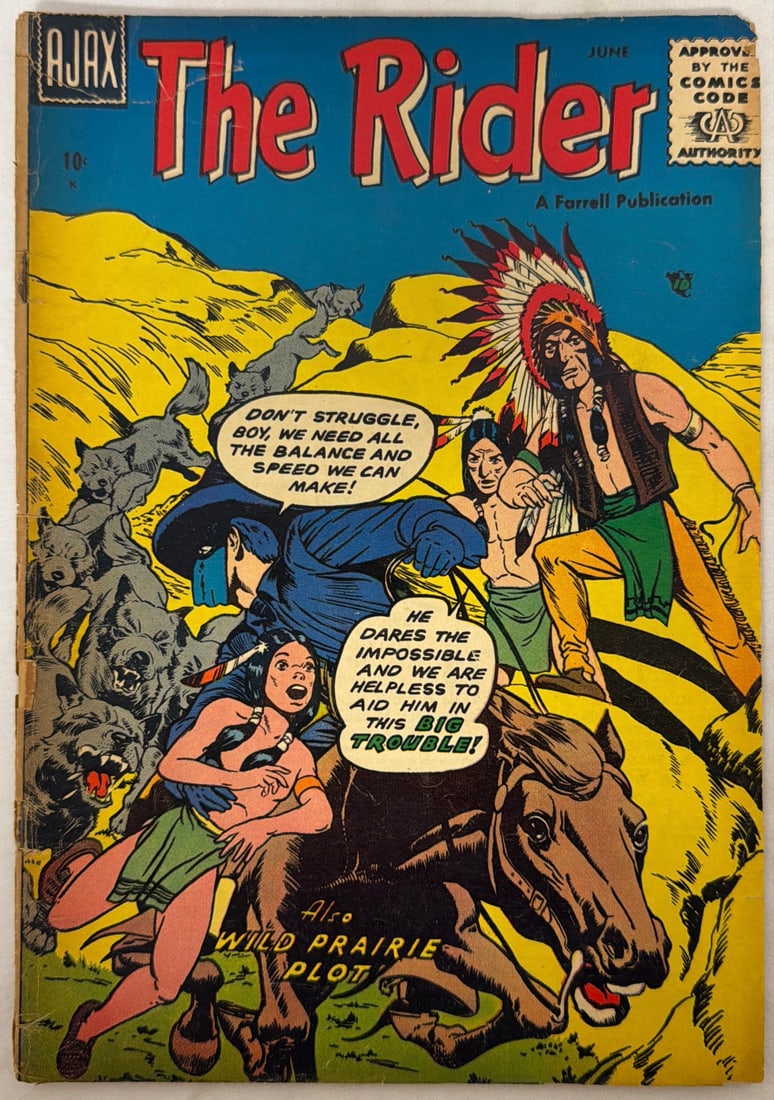 The Rider 2 Ajax Farrell Comic Book: 1957, please preview and see all photos for condition