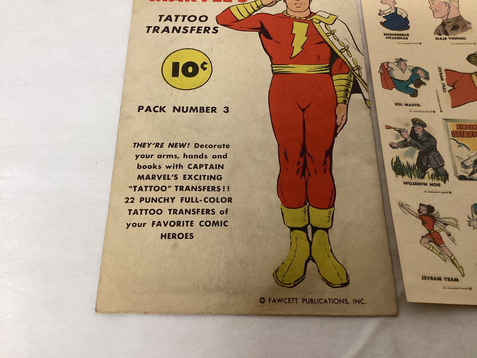 Fawcett Captain Marvel Tattoo Transfers Pack 3 - 3