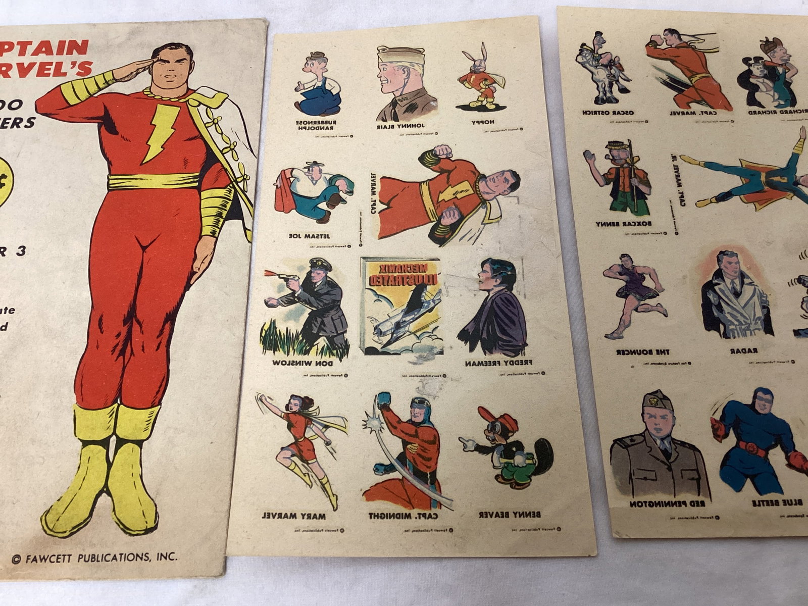 Fawcett Captain Marvel Tattoo Transfers Pack 3 - 4