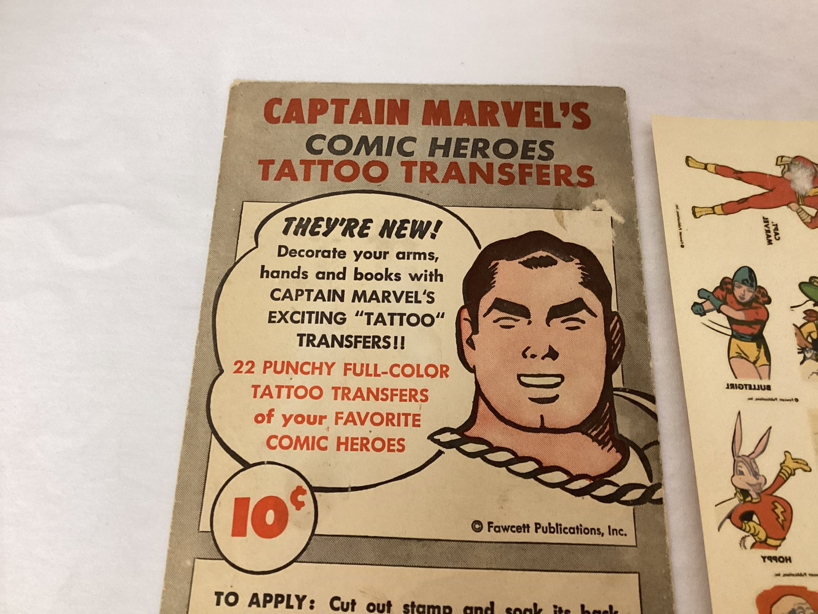 Fawcett Captain Marvel Tattoo Transfers Pack 1 - 2