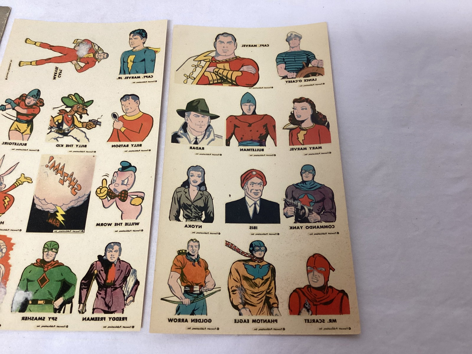 Fawcett Captain Marvel Tattoo Transfers Pack 1 - 5