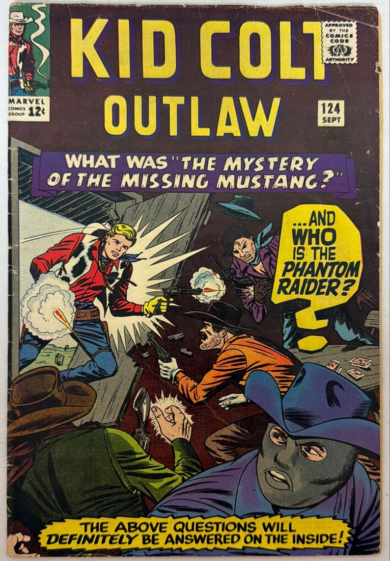 Kid Colt Outlaw 124 Marvel Comic Book: 1965, please preview and see all photos for condition