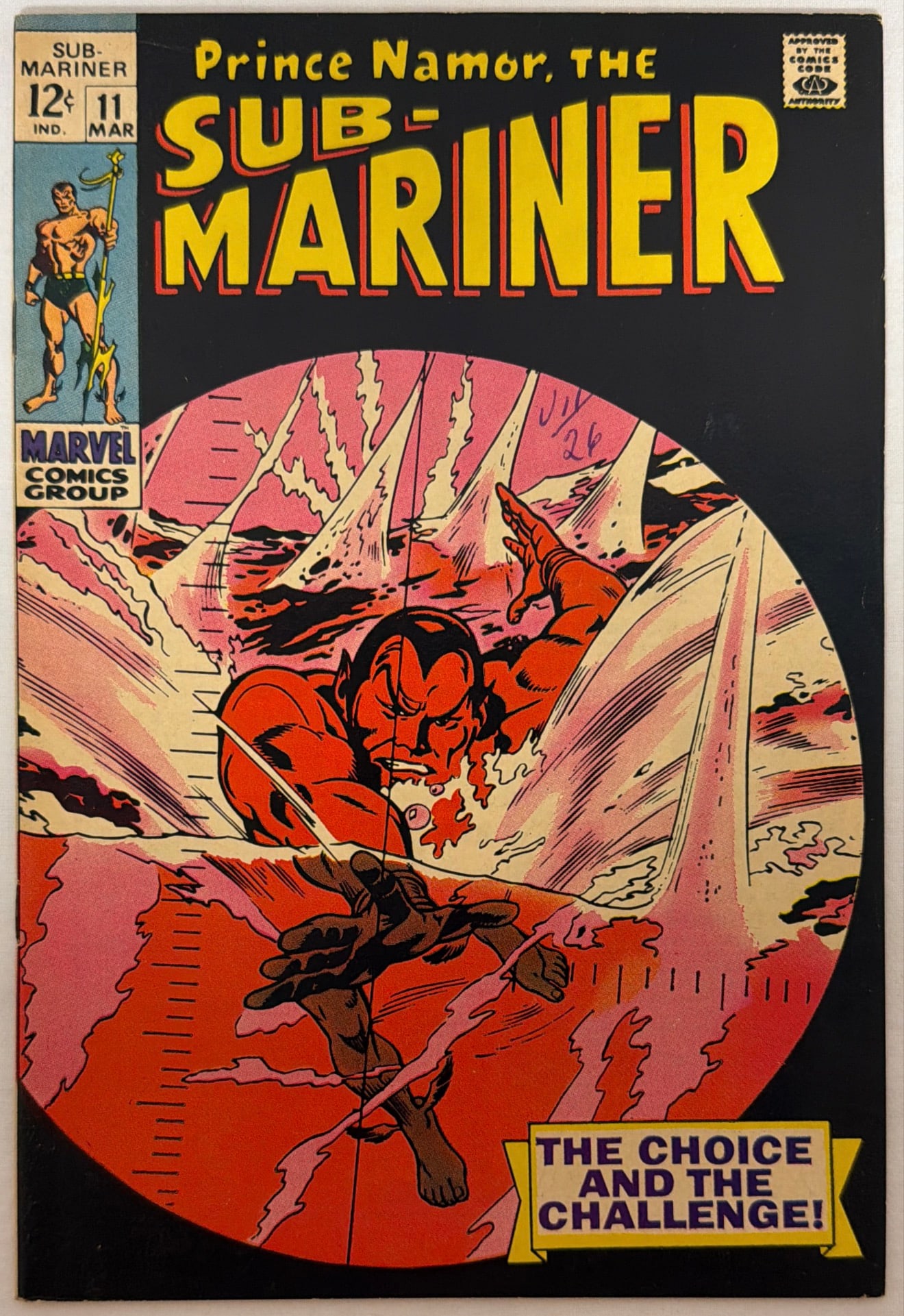 Submariner 11 Marvel Comic Book: 1969, please preview and see all photos for condition